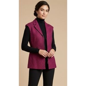 Coldwater Creek Burgundy Boucle Vest Size 6P